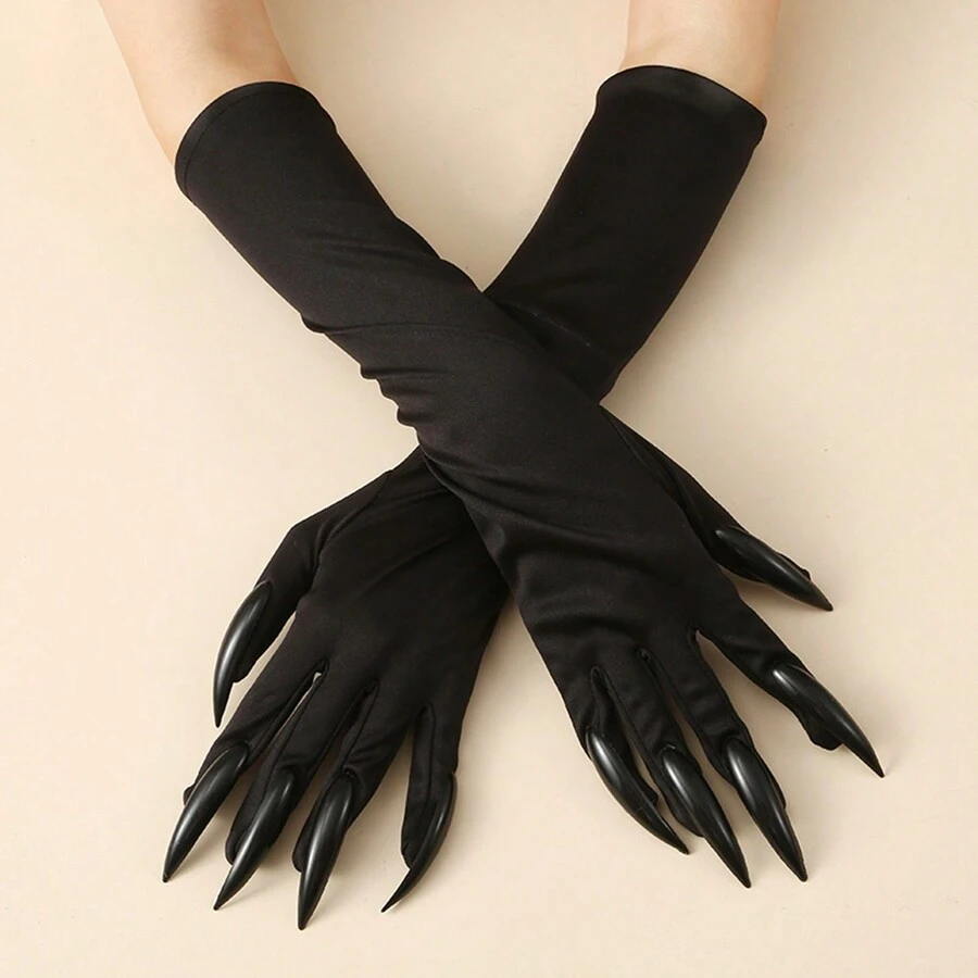 1pc Halloween Extra Long Finger Demon Claw Gloves, Performance Prop - Multicolor - View 1