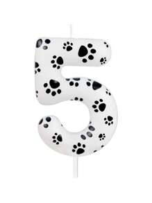 1pc Cat Paw Shaped Number 0-9 Pet Themed Birthday Party Cake Candles Decoration,Christmas