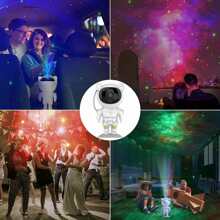 Astronaut Star Projector, Nebula Starry Lights With Remote Control/Timer, Galaxy And Star Projector, Suitable For Children, Bedrooms, Living Room, Birthday Gift - 白色 - 查看 7
