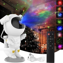 Astronaut Star Projector, Nebula Starry Lights With Remote Control/Timer, Galaxy And Star Projector, Suitable For Children, Bedrooms, Living Room, Birthday Gift - 白色 - 查看 1