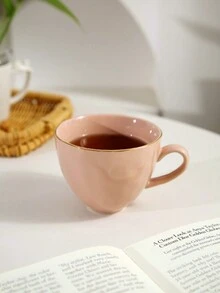 DearDali 350ml Gold-Rimmed Textured Ceramic Mug, Large Capacity Houseware Cup For Coffee Or Tea - Multicolor - View 13