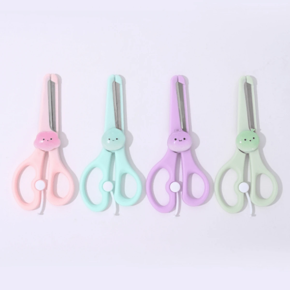 Cute Cartoon Effortless Scissors, Safety Student Scissors, Craft Scissors With Tip Stainless Steel Blades And Soft Grip, Great For Home And School - Multicolor - View 1