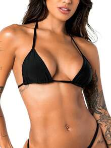 G-String Strap Bikini - màu đen - Xem 1