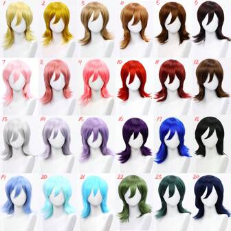 Colorful Short Curly Wigs Pixie Cut Wig Short Pixie Wigs For Women Short Black Curly Natural Wavy Synthetic Hair Wig Cosplay Wig