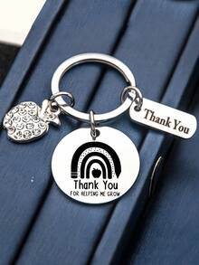 1 件 2024 新款蜜蜂心不锈钢钥匙扣，毕业、教师节、父母、同学的理想礼物