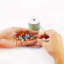 50m/Roll Colorful Elastic Jewelry Cord Nylon Material - DIY Bracelet Necklace Beaded Jewelry Braiding Cord, 1mm Thick - One Pack - View 4