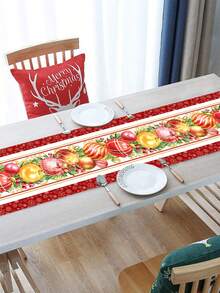 1 tấm khăn trải bàn Giáng sinh có quả cầu Giáng sinh và dây leo, 'Merry Christmas', phong cách đồng quê cổ điển, làm bằng polyester, 35x180cm, đồ trang trí tiệc Giáng sinh mùa đông cho phòng ăn & phòng khách, đồ trang trí bàn trung tâm., Halloween, đồ trang trí Halloween - Nhiều màu - Xem 10