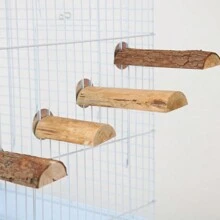Soporte de madera de abeto natural para loro, barra sólida de madera, plataforma de descanso, trampolín para jaula de aves, accesorios de juguetes para aves