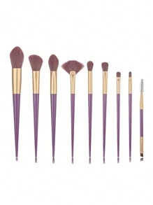 9pcs Portable Makeup Brush Set - Purple - View 11