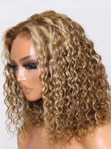 Wigs Bye Bye Knots 7x5 Glueless Water Wave Short Bob Wig Honey Blonde Highlight Pre Bleached Pre Cut Pre Plucked Lace Closure Wig Human Hair Wig Ready To Wear Unice Hair