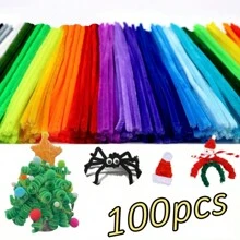 50/100/200/300 piezas Limpiapipas DIY, tallos de chenilla multicolor, 6mm X 30cm, tallos de chenilla, limpiapipas multicolor para manualidades, tallos de chenilla encriptados, limpiapipas para manualidades, suministros para manualidades con palitos peludos, suministros de tallos de chenilla para artesanía y decoración
