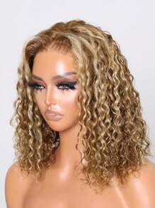 Wigs Bye Bye Knots 7x5 Glueless Water Wave Short Bob Wig Honey Blonde Highlight Pre Bleached Pre Cut Pre Plucked Lace Closure Wig Human Hair Wig Ready To Wear Unice Hair