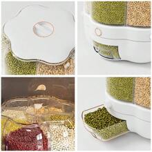 Rice Dispenser Container Cereal Box Dry Food Grain Storage Button Push Kitchen - White - View 10