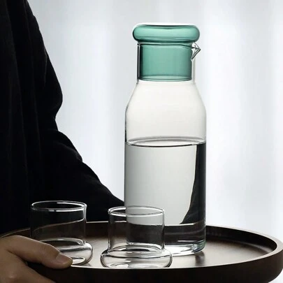 850ML Luxury Transparent Heat-Resistant Borosilicate Glass Jar For Milk Ice Coffee Water And Juice Jars Dispenser Refrigerator Fridge Pitcher Teapot Carafe Cold Brew Drinking Infuser Bottle Maker Jug With Lid