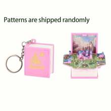1/2/8pcs 3D Folding Magic Book Mini Keychain, Decompression Creative Keyring, Random Pattern Christmas & Halloween Small Gift Car Accessories Bag Charm School Letter