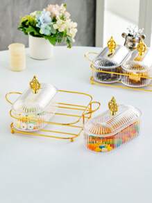 1 Set Of Elegant Elliptical Snack Platters With 2-3 Compartments - Perfect For Nuts, Dried Fruit And Sweets - Ideal For Family Living Rooms, Weddings And Parties - M - 查看 5