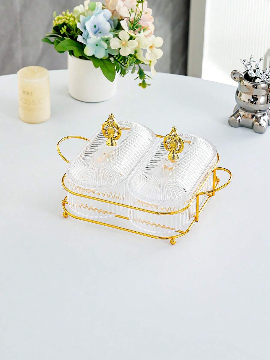 1 Set Of Elegant Elliptical Snack Platters With 2-3 Compartments - Perfect For Nuts, Dried Fruit And Sweets - Ideal For Family Living Rooms, Weddings And Parties - M - 查看 1