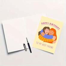 Creative High Quality Greeting Cards Best Friends Ms. Birthday Cards - Happy Birthday Best Friends - Pink - View 4