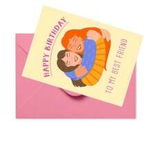 Creative High Quality Greeting Cards Best Friends Ms. Birthday Cards - Happy Birthday Best Friends - Pink - View 3