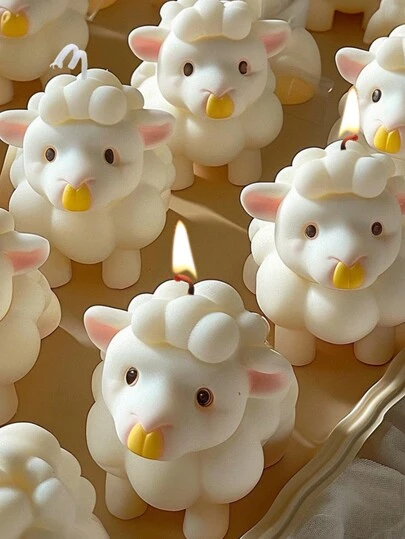 1 个 3D 绵羊硅胶模具，用于制作蜡烛、肥皂和芳香疗法，适用于家居装饰、壁炉、客厅、中央装饰、办公室、情人节礼物、蜡烛套装、芳香疗法蜡烛、朋友礼物、女性礼物