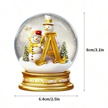 1/26 piezas 26 letras en inglés, bolas de nieve de cristal acrílico decoraciones de muñeco de nieve, adornos navideños, letras decorativas de la A a la Z decoraciones decorativas, carta navideña árbol de Navidad DIY, para decoración navideña y decoración estética de la habitación - Dorado - Ver 2