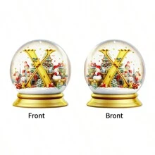 1/26 piezas 26 letras en inglés, bolas de nieve de cristal acrílico decoraciones de muñeco de nieve, adornos navideños, letras decorativas de la A a la Z decoraciones decorativas, carta navideña árbol de Navidad DIY, para decoración navideña y decoración estética de la habitación - Dorado - Ver 6