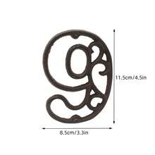 复古装饰铸铁金属门牌号，空心阿拉伯数字 0-9，铸造金属地址号码，家庭花园庭院邮箱壁挂标志 - 黑色 - 查看 15