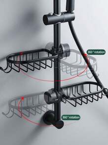 1 件浴室淋浴架（随机夹式）家居浴室装饰浴室配件浴室收纳秋季装饰返校收纳 - 銀色 - 查看 2