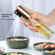 1pc Kitchen Glass Oil Mister Bottle, Picnic Barbecue Spray Oil Container With Pump Sprayer - Multicolor - View 1