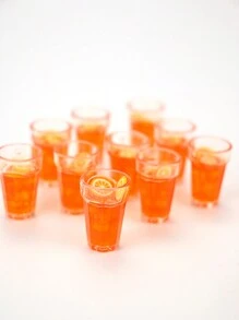 1 pieza 1:12 Pastel de manzana y té de burbujas de miniatura para casa de muñecas, prop de fotografía, decoración de paisaje micro