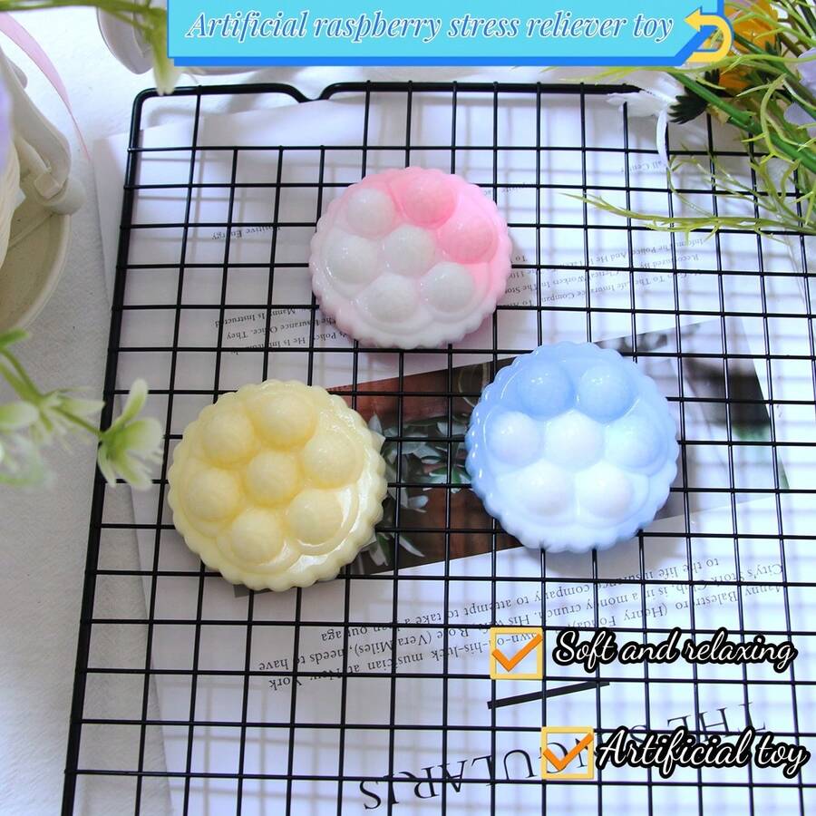 Đồ chơi giảm căng thẳng Squishie, thiết kế mô phỏng quả mâm xôi - Nhiều màu - Xem 1