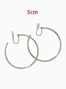 2 件装独特设计可旋转简约金色环状夹式耳环，适合无耳洞的女士 - 圓圈 - 查看 15