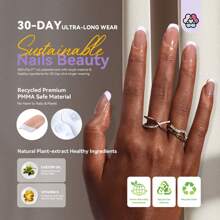 SAVILAND French Gel Nail Kit: Long-Lasting Extra Short Square Press On Nails For Women Thick & Perfect Nude French Gels Tips Chip-Free Sturdy-Fit Solid Nail Glue Gel U V/LED Lamp Nail Supplies - 短方形法式按壓指甲套件 - 查看 7