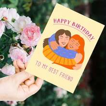 Creative High Quality Greeting Cards Best Friends Ms. Birthday Cards - Happy Birthday Best Friends - Pink - View 5