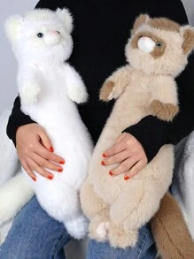 1 pieza Muñeca de peluche suave de hurón lindo, muñeco de peluche de visón sintético de Body largo, almohada de hurón, muñeco de compañía para abrazar, decoración del hogar para sofá y dormitorio, figura de peluche, decoración para el coche - Multicolor - Ver 10