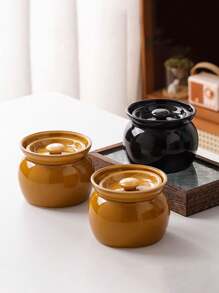 Nồi đất nung, nồi hầm nhỏ huyện Sa, tỉnh Giang Tây, nồi gốm dùng trong gia đình, nồi hầm kiểu cổ có nắp đậy, chịu nhiệt, thích hợp để hấp, hầm, sử dụng trong lò vi sóng và lò nướng. - Nhiều màu - Xem 8