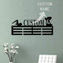 1 pieza Soporte personalizado para medallas de futbol femenino, Perchero personalizado para medallas de jugadora de futbol con nombre, 12 peldaños para medallas y cintas, Exhibidor de medallas de premio de futbol - Multicolor - Ver 7