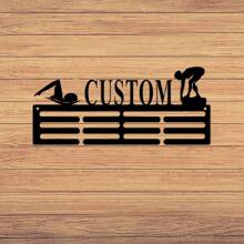 1 pieza Soporte personalizado para medallas de futbol femenino, Perchero personalizado para medallas de jugadora de futbol con nombre, 12 peldaños para medallas y cintas, Exhibidor de medallas de premio de futbol - Multicolor - Ver 8