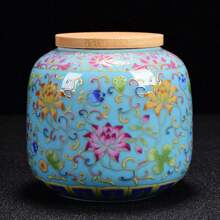 1 Piece Enamel Ceramic Tea Canister Coffee Can Candy Storage Jar Portable Sealed Teapot Purple Clay Travel Tea Box Back To School