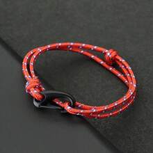 51Luckind Pulseira masculina de corda dupla camada deslizante ajustável paracord pulseira elegante nó náutico pulseira de corda presentes para ele