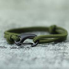 51Luckind Pulseira masculina de corda dupla camada deslizante ajustável paracord pulseira elegante nó náutico pulseira de corda presentes para ele