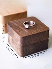 Boîte à bague de cérémonie de mariage en bois personnalisée, boîte à bague de fiançailles gravée personnalisée, porte-alliance carré, anniversaire, boîte à bague de proposition