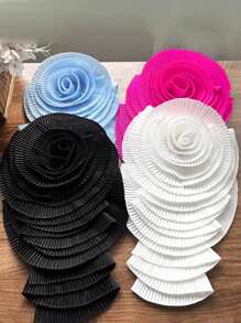 1pc Geplooide Grote Bloem Decoratieve Applique Broche Jurk DIY Handgemaakte Patch Accessoires Bloem Diy Kledingaccessoires