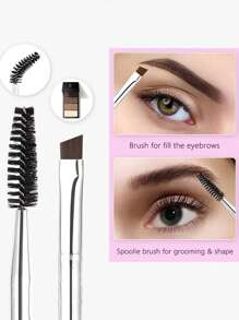 16-delige roestvrijstalen wimperkrullerset, inclusief 1 stuks wimperkruller, 1 stuks wimperkam, 2 stuks wimperrollers, 1 stuks schuine wenkbrauwborstel met twee uiteinden, 1 stuks wenkbrauwborstel en 10 stuks siliconen navulpads, voor wimpers en wenkbrauwen