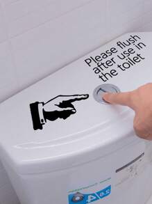 1pc Slogan Graphic Toilet Lid Sticker, Black Closestool Sticker For Bathroom,Stickers,Wall Decal, Vinyl Decal For Home Decorations,Spring Decoration Items Refresh Your Home,Rama Decoration Stickers Gifts Birthday Graduation - Black - View 9