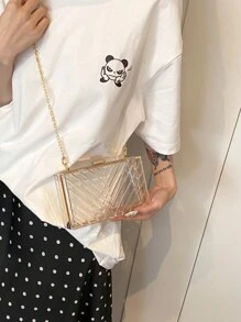 Clear Acrylic Box Bag, Popular Dinner Bag, Crossbody Chain, Small Square Bag, Fashionable Shoulder Bag For Women