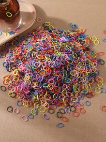 1500pcs Mini Disposable Rubber Hair Ties, 0.47 Inches In Diameter, Ponytail Holders, Suitable For Daily Use - Multicolor - View 2