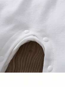 Newborn Baby Girls Button One Piece Long Sleeve  Jumpsuit 0-9 Months Outfits Clothes - White - View 6