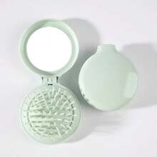 1pc Foldable Air Cushion Comb Massage Comb Makeup Mirror Compact Portable Pocket Mini Air Cushion Comb For Women - Multicolor - View 9