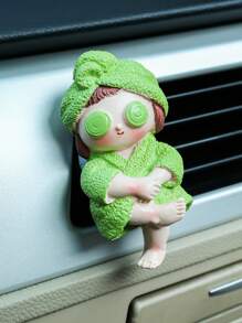 1 buc. Decor pentru gura de aerisire auto în formă de fată verde, potrivit pentru utilizare în mașină - Verde - Vizualizare 3